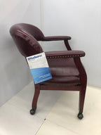 Guest Chair W/Casters & Mahogany Frame - Value Office Furniture & Equipment