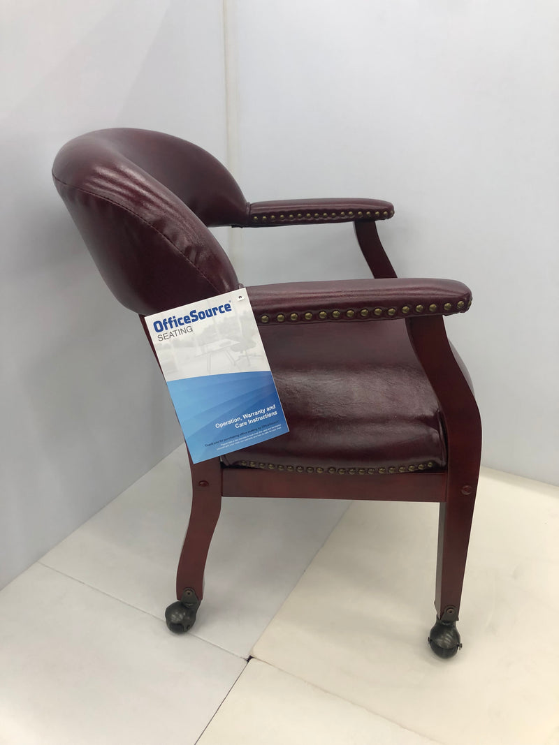 Guest Chair W/Casters & Mahogany Frame - Value Office Furniture & Equipment