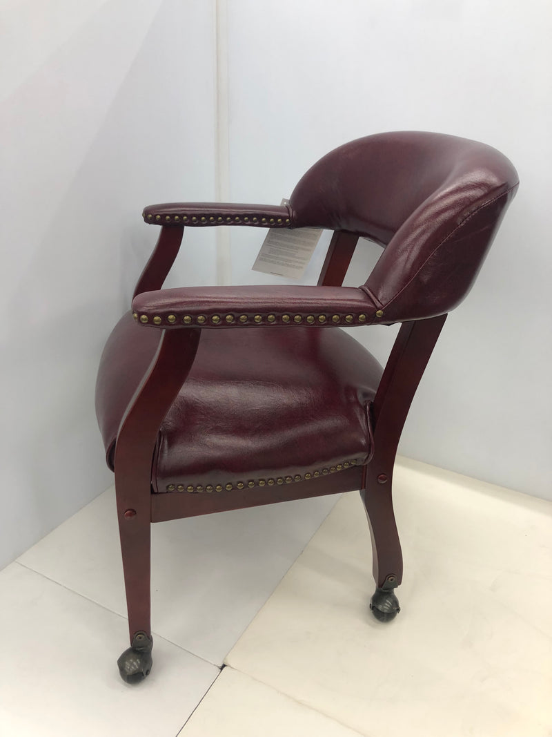 Guest Chair W/Casters & Mahogany Frame - Value Office Furniture & Equipment