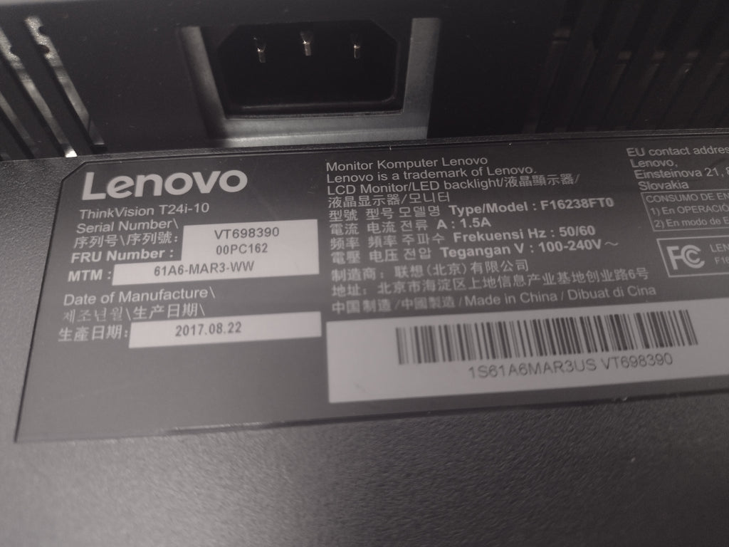 Lenovo ThinkVision 24" 1920 x 1080P FHD LCD LED T24i-10 Monitor