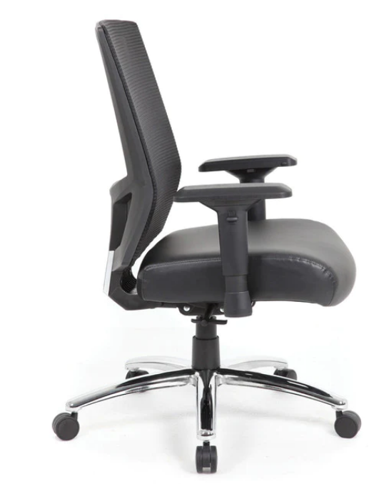 OfficeSource Big & Tall Mesh Back Executive Chair w/Heavy-Duty Chrome Base