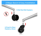 3" Rollerblade Style, Heavy Duty, Office Chair Casters