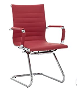 400 Lb. Capacity Guest/Side Chair, Mid Back, Sled Base, Wall Saver - 8 COLORS