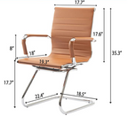 400 Lb. Capacity Guest/Side Chair, Mid Back, Sled Base, Wall Saver - 8 COLORS