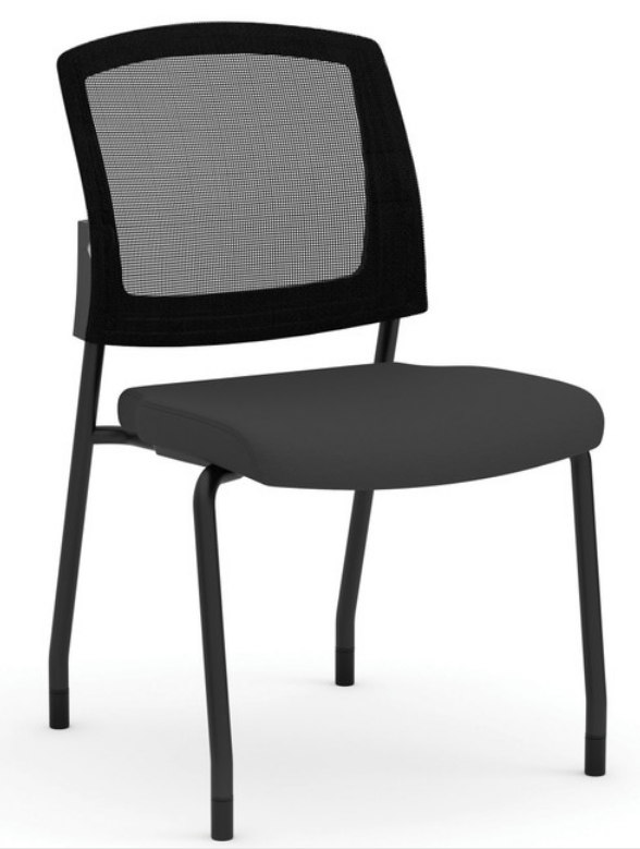 Office Source Micro Mesh Back Side Chair with Arms Fabric Seat