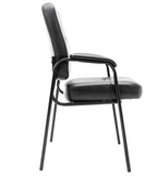 Lorell Black Guest Chair with Padded Arms