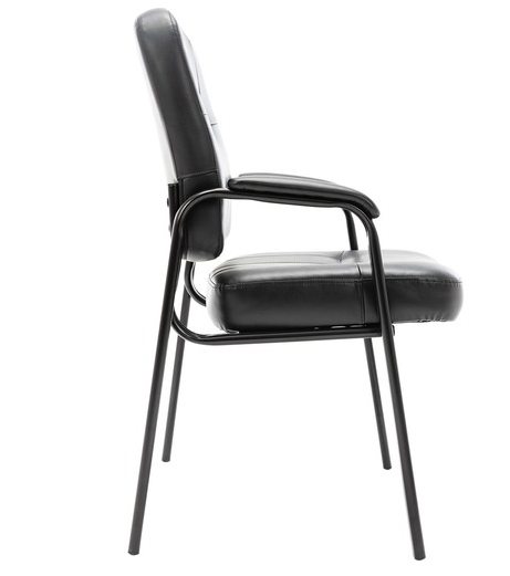 Lorell Black Guest Chair with Padded Arms