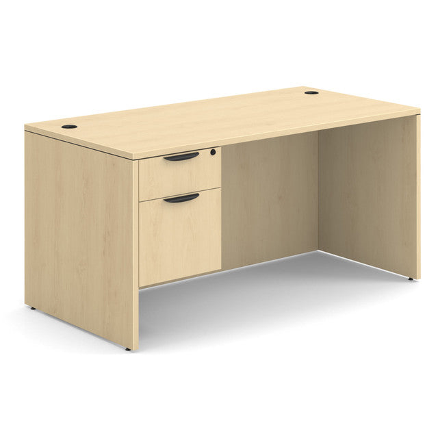 Office Source Single Pedestal Desk 60" x 30" in Coastal Gray