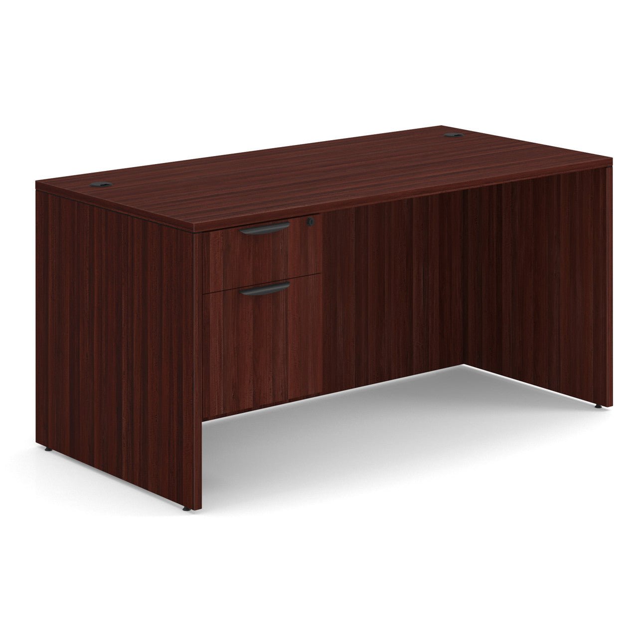 Office Source Single Pedestal Desk 60" x 30" in Coastal Gray