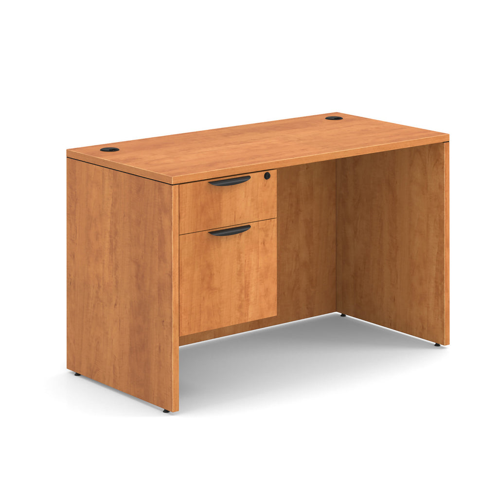 Office Source Single Pedestal Desk 60" x 30" in Coastal Gray