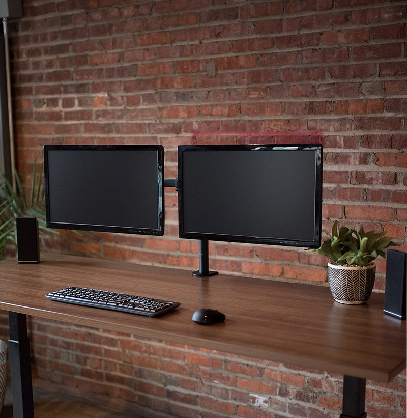 Dual LCD Monitor Desk Mount Stand Heavy Duty Fully Adjustable fits 2 /Two Screens up to 27"