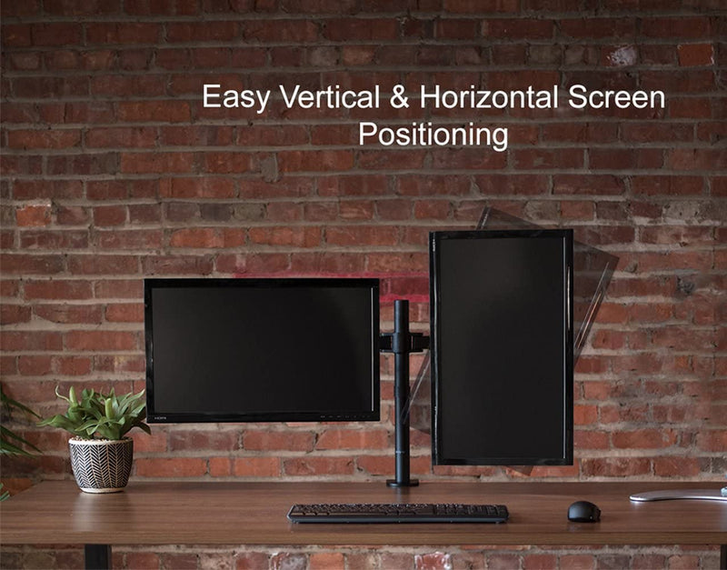 Dual LCD Monitor Desk Mount Stand Heavy Duty Fully Adjustable fits 2 /Two Screens up to 27"