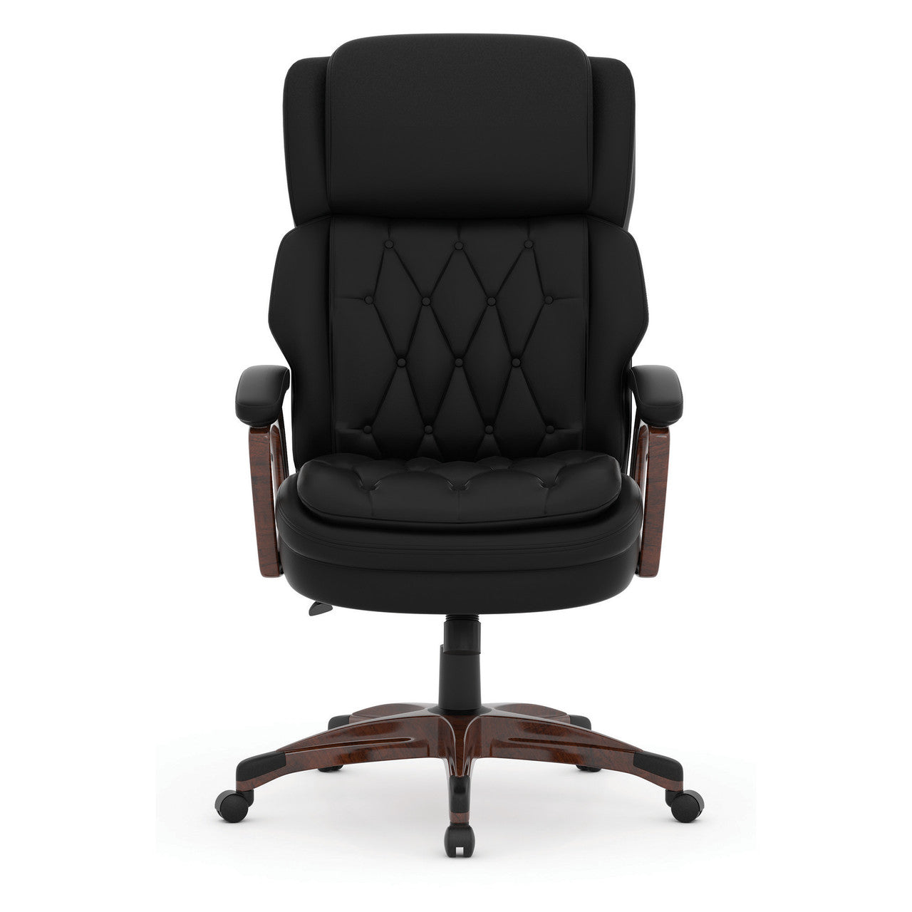 Office Source Charleston Collection Executive High Back with Mahogany Arms & Base
