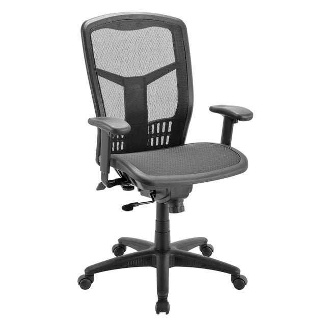 Office Source Cool Mesh Collection Synchro, High Back Mesh Chair with Seat Slider and Black Frame