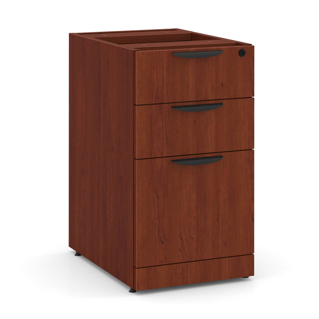 Office Source L-shape Vector Desk with Credenza and Drawers