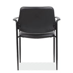 OfficeSource Levy Collection Guest Stack Chair with Arms and Black Frame
