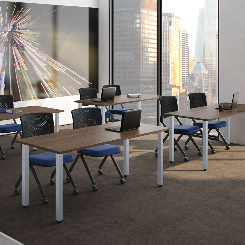 Offset Square Post Table Leg by Office Source