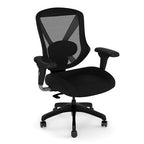 OfficeSource Viking Collection Mid Back Mesh Task Chair with Fabric Seat and Black Base